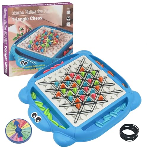 GmwyCzV Triggle Spiel, Schachbrett mit Strafen, Triggle Game, Interaktives Steckspiel, mit Gummibänder, Triangle Strategy Spiel, Brain Games Triggle, Interaktives Familien Brettspiel für Kinder von GmwyCzV