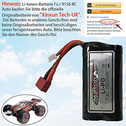 GoStock Batterie für 9156 RC Auto Bitte kaufen Sie die offizielle Originalbatterie bei Xinxun Tech-UK. Die Batterien in Anderen Geschäften sind Keine Originalbatterien, die unser RC Auto beschädigen von GoStock