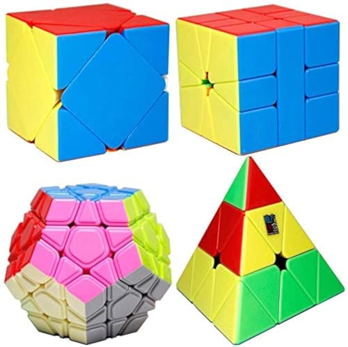 Gobus MoYu MoFangJiaoShi MFJS 4 Different Shaped Puzzle Cubes Stickerless, Including 3x3 Pyraminx Pyramid Magic Cube + 3x3 Megaminx Dodecahedron Magic Cube + Skewb Cube + SQ1 Magic Cube von Oostifun