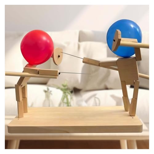 2-Spieler-Ballon-Bambus-Mann-Kampfspiel, Ballon-Brawler-Spiel, Ballonspiel, handgefertigtes Holzzaun-Puppen-Set für spannende Ballonschlachten, schnelles Partyspiel (30 cm x 5 mm) von Godemmio