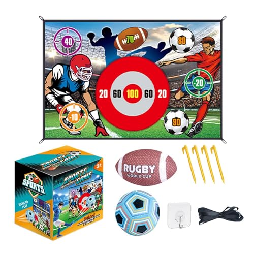 Godpqiui Football Toss Target Games, Fußball -Wurfspiel - 2 in 1 Hinterhof Toss Sports Toys,Fußball werfen Zielspielzeug, Starke Haftung, Spaß für Kinder, 3-8 Mädchen im Alter von 3 bis 8 Jahren von Godpqiui