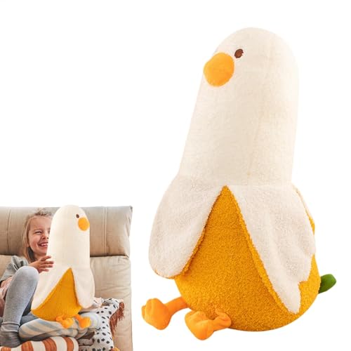 Godpqiui Plüschtier Banane Ente Kuscheltier Stofftier, 70cm Bananen Enten Plüschtier, Ka-waii Ente Plüsch, Banane Kuscheltier Plüschkissen, Banane Kissen Puppe, Wurfkissen Schmusetier von Godpqiui