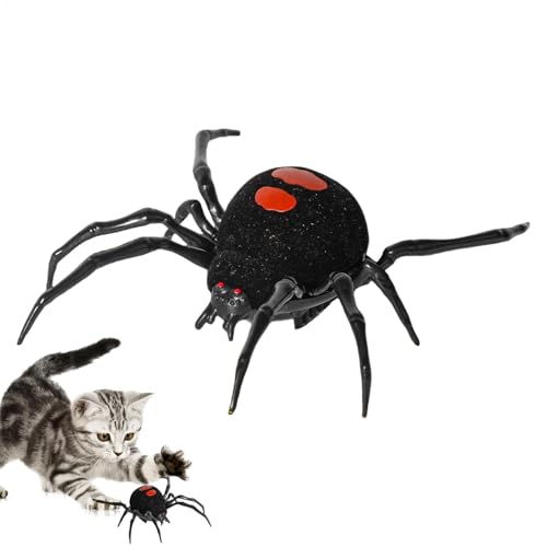 Godpqiui Wanderspinnenspielzeug, kriechende Schwarze Spinne, Simulierte Tierfigur Crawling Fake Spider, Paare Klassenkameraden Gag Witz Gadget Indoor Outdoor -Szenen -Requisiten für Wohnzimmer, von Godpqiui