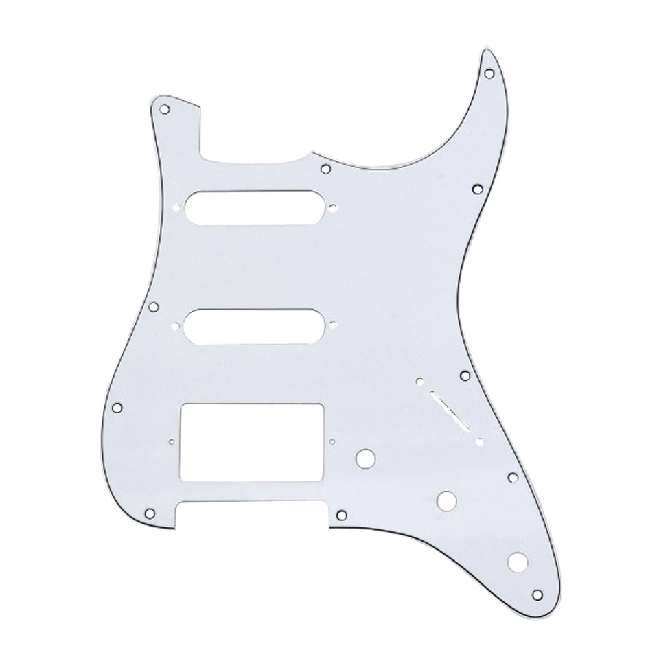 Göldo PG13W ST-Style Pickuard HSS, white, 3-ply Pickguard von Göldo