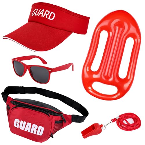 Goenb 5 Stück Life Guard Kostüm Zubehör, Rettungsschwimmer Kostüm Set Bademeister Kostüm Herren Damen Rettungsschwimmer Kostüm Set Für Fasching Karneval von Goenb