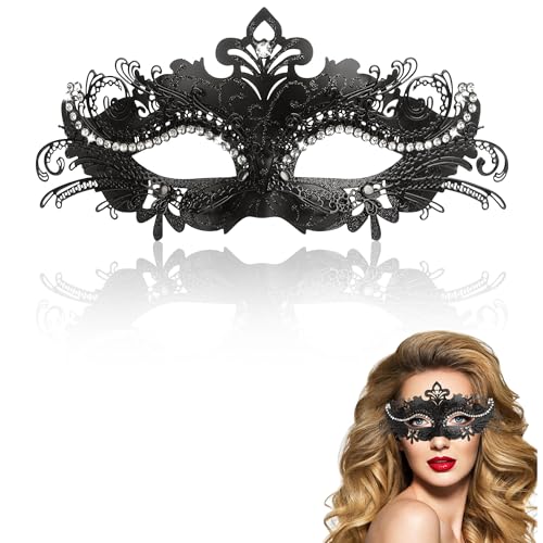 Goenb Maskerade Maske, Karneval Venezianische Masken Für Damen Frauen Maskenball Maske Karnevalsmasken Für Fasching Cosplay (Schwarz) von Goenb