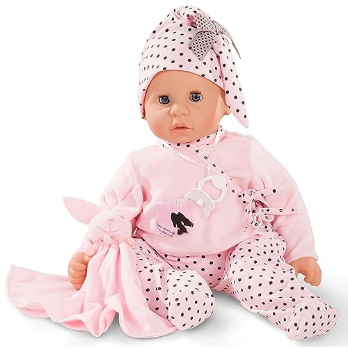 Götz 1661045 Cookie Ladies & Spots Puppe - 48 cm große Babypuppe mit blauen Schlafaugen, ohne Haare, einem Weichkörper - 7-teiliges Set von Götz