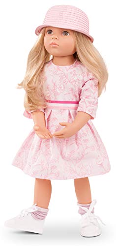 Götz 1766045 Happy Kidz Emma geht zur Sommerparty Puppe - 50 cm große Multigelenk-Stehpuppe, Blonde Haare, steingraue Augen - 8-teiliges Set von Götz