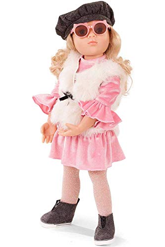 Götz 1866252 Happy Kidz Lina Puppe - 50 cm große Multigelenk-Stehpuppe mit blonden Haaren und blauen Augen - 8-teiliges Set von Götz