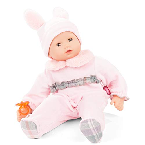 Götz 2127902 Maxy Muffin Pastellino Puppe - 42 cm große Babypuppe mit blauen Schlafaugen, ohne Haare und Weichkörper - Weichkörperpuppe in 4-teiligen Set von Götz