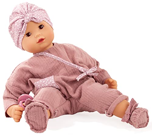 Götz 2227911 Maxy Muffin Soft Mood Puppe - 42 cm große Babypuppe mit braunen Schlafaugen, ohne Haare und Weichkörper - Weichkörperpuppe in 6-teiligen Set von Götz