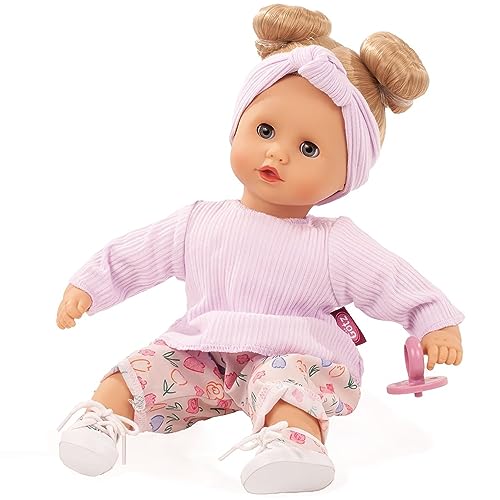 Götz 2320955 Muffin BliBlaBlume Puppe - 33 cm große Babypuppe mit blauen Schlafaugen, Blonde Haare und Weichkörper - Weichkörperpuppe in 7-teiligen Set von Götz