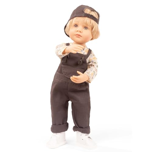 Götz 2411037 Little Kidz Junge Max Puppe - 36 cm große Multigelenk-Stehpuppe mit blonden Haaren und steingrauen Augen - 6-teiliges Set von Götz