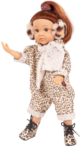 Götz 2411240 Little Kidz Total Tiger Puppe - 36 cm große Multigelenk-Stehpuppe mit braunen Haaren und braunen Augen - 6-teiliges Set von Götz