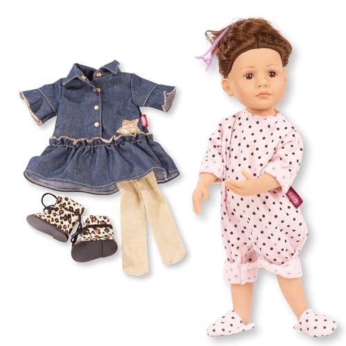 Götz 2511053 Little Kidz Stylish Puppe - 36 cm große Multigelenk-Stehpuppe mit braunen Haaren und braunen Augen - 10-teiliges Set Götz 2511053 Little Kidz Stylish Puppe - 36 cm große Multigelenk-Stehpuppe mit braunen Haaren und braunen Augen - 10-teiliges Set von Götz