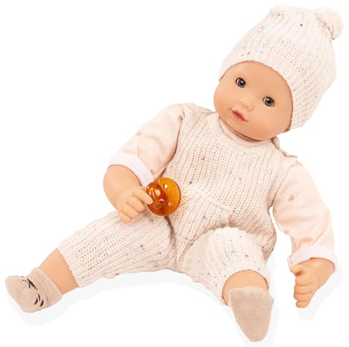 Götz 2527919 Maxy Muffin Alles Strick Puppe - 42 cm große Babypuppe mit grauen Schlafaugen, ohne Haare und Weichkörper - Weichkörperpuppe in 7-teiligen Set von Götz