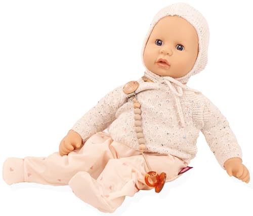 Götz 2561055 Cookie Alles Strick Puppe - 48 cm große Babypuppe mit blauen Schlafaugen, ohne Haare und einem Weichkörper - 7-teiliges Set von Götz