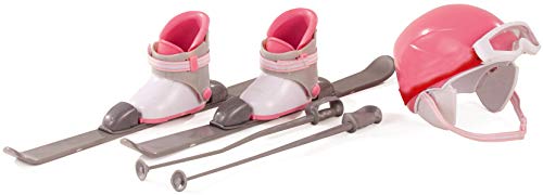 Götz 3402316 Skiset Alpin - 8-teiliges Zubehörset für Stehpuppen mit Einer Größe von 45-50 cm - bestehend aus Skier, Skistöcke, Helm, Brille und Skistiefel von Götz