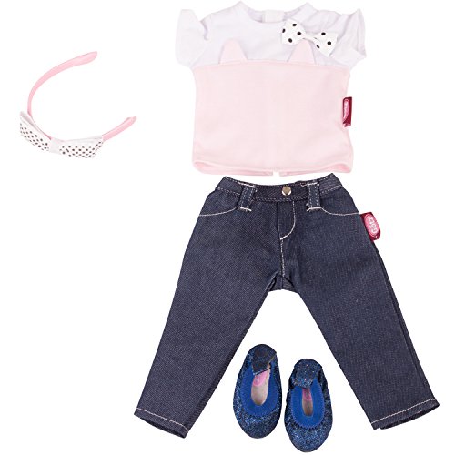 Götz 3402846 Denim Cat Set – EIN Set für heiße Tage – 5-teiliges Set für Puppen von 45 bis 50 cm von Götz