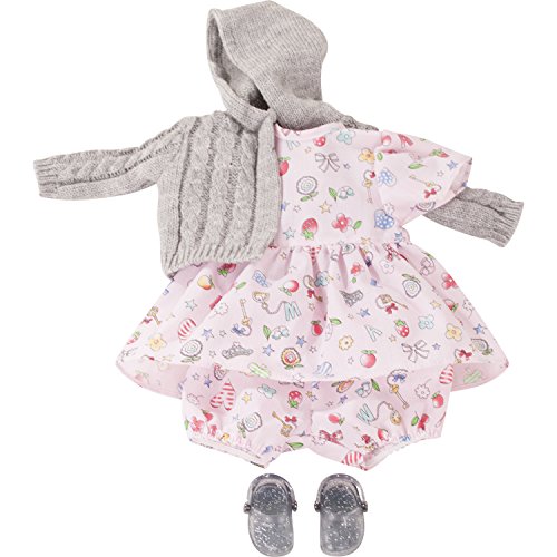 Götz 3402922 Kombination Villa Kunterbunt - Puppenbekleidung Gr. S - 4-teiliges Bekleidungs- und Zubehörset für Babypuppen von 30 - 33 cm von Götz