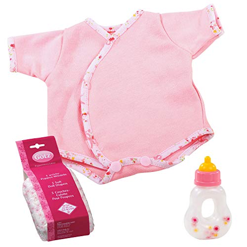 Götz 3403101 Babypuppen First Step Set - Puppenbekleidung Gr. S - 7-teiliges Bekleidungs- und Zubehörset für Babypuppen von 30 - 33 cm von Götz