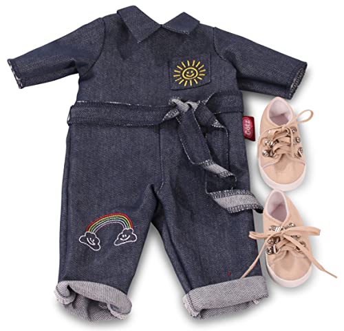 Götz 3403334 Kombination Jumpsuit Sunny - Puppenbekleidung Gr. XL - 4-teiliges Bekleidungs- und Zubehörset für Stehpuppen 45-50 cm von Götz