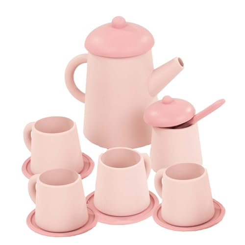 Götz 3403562 Tee-Set aus Silikon für Puppen & Kinder - Zubehör zum Spielen für die Tea-Time - 13-teilig von Götz