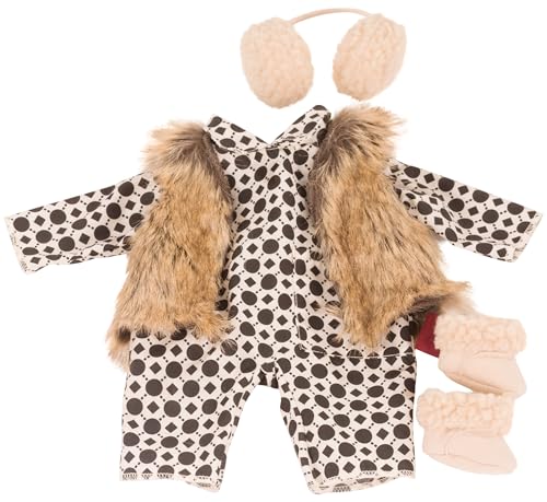 Götz 3403622 Kombi Baby Winter - Puppenbekleidung Gr. S / XM - 5-teiliges Bekleidungs- und Zubehörset für Babypuppen von 30 - 33 cm & Stehpuppen 36 cm von Götz