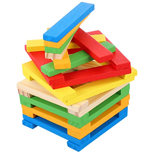 Gogogmee 1 Holzblock Montessori-Lernspielzeug Kinder stapeln Blockspielzeug Kinder Holzspielzeug Kinder Puzzle Kid Toys Früherziehungsspielzeug Kinder bausteine ​​Spielzeug hölzern Colorful von Gogogmee