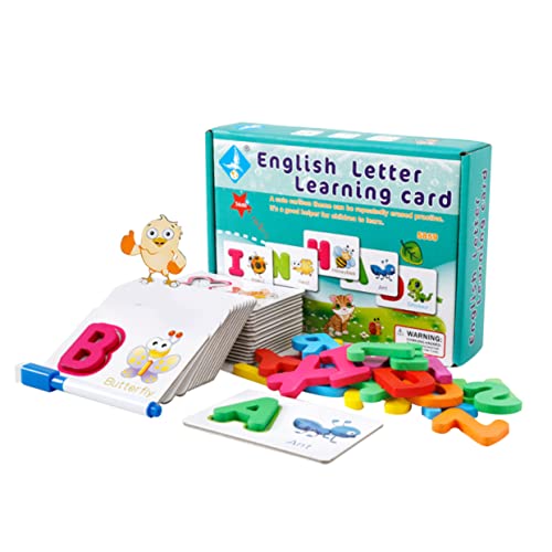 Gogogmee 1 Satz Alphabet-Karte Rechtschreibung Wörter Spiel Spielzeug Zum Buchstabieren des Alphabets Lernspielzeug Wörter Rechtschreibspiel Puzzle-Spielzeug Kinderspielzeug Green Hölzern von Gogogmee