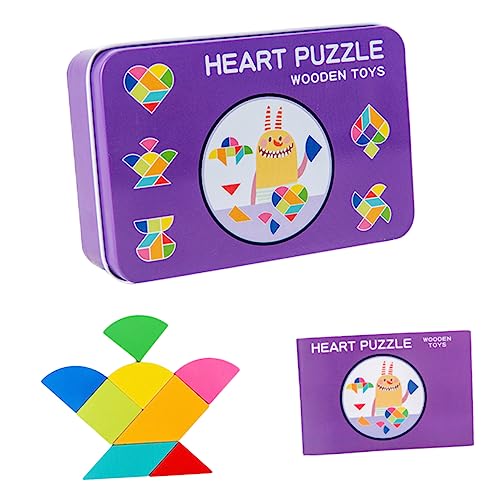 Gogogmee 1 Satz Blechpuzzle Aus Holz Kinderzubehör Kinder Spielen Spielzeug Pädagogisches Tangram Siebenteiliges Puzzle Tangram Aus Holz Puzzle Mit Geometrischer Form Hölzern Violett von Gogogmee