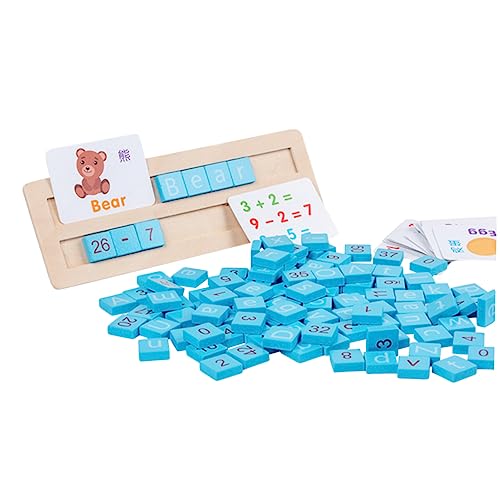 Gogogmee 1 Satz Holzblock Kinder lernspiel Kinder Puzzle Bausteine ​​für Kinder Rechtschreib-Memory-Spiel Kinderspielzeug Spielzeuge Buchstabenspielzeug zusammenbauen Puzzle-Spielzeug Blue von Gogogmee