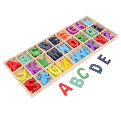 Gogogmee 1 Satz Holzbriefspielzeug Puzzle-Block Für Lustiges Alphabet-puzzlespielzeug Holz Zahlen Kinderzubehör Holzblöcke Alphabet-lernspielzeug Alphabet Kognitives Holz von Gogogmee