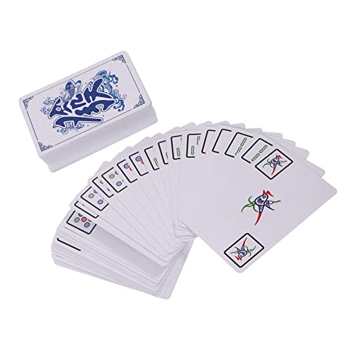 Gogogmee 1 Satz Mahjong-Poker Miniatur-Mahjong-Kartenbausatz tragbares Mahjong-Karten-Kit Chinesisches Mahjong-Kartenset Tragbares Mahjong-Kartenset Spielzeug kleines Mahjong-Kartenset von Gogogmee