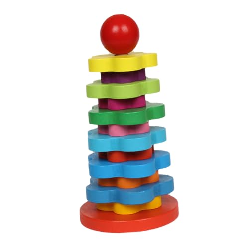 Gogogmee 1 Satz Regenbogenturm Kinderspielzeug Kinder spielset Stapelblock für Kinder interaktive Spiele interaktives Spielzeug Regenbogensäule Spielzeug Bausteinspielzeug hölzern von Gogogmee