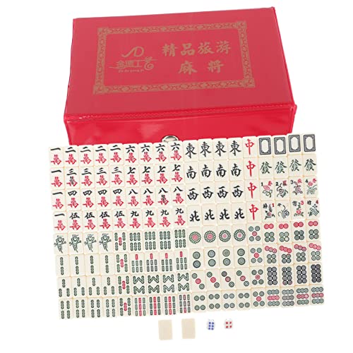 Gogogmee 1 Satz Requisiten Für Reisespiele Mahjong-Spiel Mahjong Reisespielzeug Mahjong-Reisen Mahjong-Fliesen Lustiges Mahjong-kit Mini-Mahjong-kit Mahjong Der Chinesischen Familie Acryl von Gogogmee