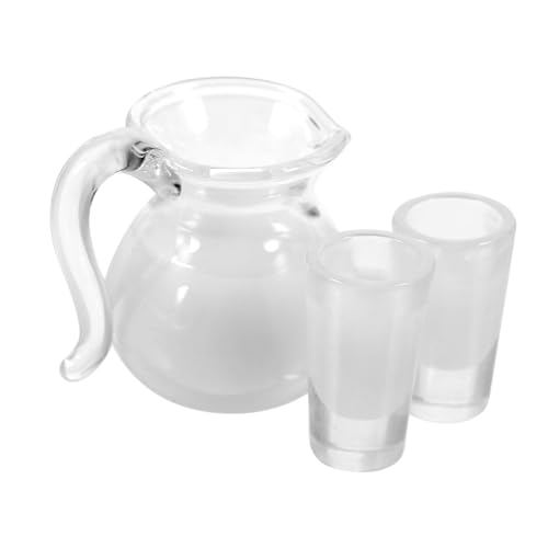 Gogogmee 1 Satz Saftmilchglaskrug Mini-Tasse Miniatur-Food-Modell Mini- -küchendekor Mini-wasserkrug Mini-Essen Puppenhaus Tassen Puppenhaus Tischdeko Küchenzubehör Weiß Harz von Gogogmee