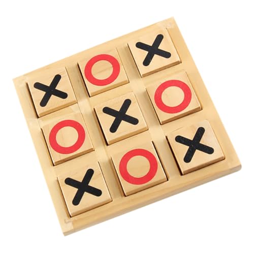 Gogogmee 1 Satz -Toe Tics Tac Toe Familienspiel Schachspiel Spielzeug Brettspiel Schach Spielzeug Denksportaufgaben Mini-Schachbrett Xo Schachbrett Strategie-brettspiel Holz Khaki von Gogogmee