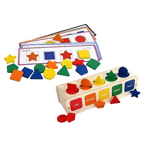 Gogogmee 1 Satz formsortierbox Kinder holzspielzeug Toys Form-Farbpuzzle-Stapler Stapelspielzeug für Kleinkinder Spielzeuge Rätsel kompaktes Kinderspielzeug lustiger Formsortierer von Gogogmee