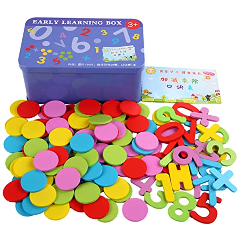 Gogogmee 1 Schachtel Kreis Blatt zählen Mathe-Zählspielzeug Babyspielzeug kindergeburtstags mitgebsel holzspielzeug Spielzeuge Kinderspielzeug Mathe-Lernzähler Zahl kognitives Spielzeug von Gogogmee