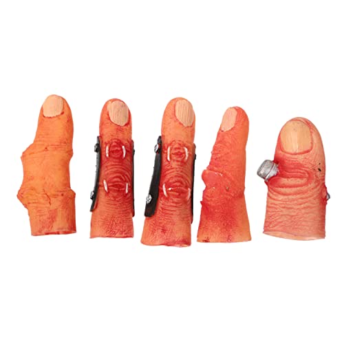 Gogogmee 1 Set Halloween Handschuhe Mit Abgetrennten Fingern Fingerstand Gefälschter Finger Halloween Finger Unheimlich Blutige Finger Fingerbett Halloween Requisiten Halloween von Gogogmee