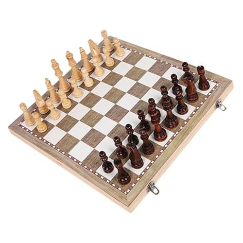 Gogogmee 1 Set Holz Schachbrett Faltbares Schachbrett Faltbares Schachbrett Set Holz Schachspielzeug Faltbares Schach Set Checkers Trainings Requisiten Faltbares Schachbrett von Gogogmee