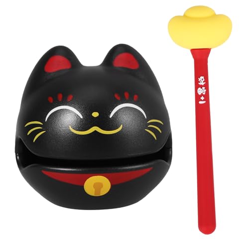 Gogogmee 1 Set Lucky Cat Percussion Instrument Temple Block Rhythmus Spielzeug Spielzeug Instrument Spielzeug Büro Percussion Spielzeug Büro Entspannungsspielzeug Musikinstrumente von Gogogmee