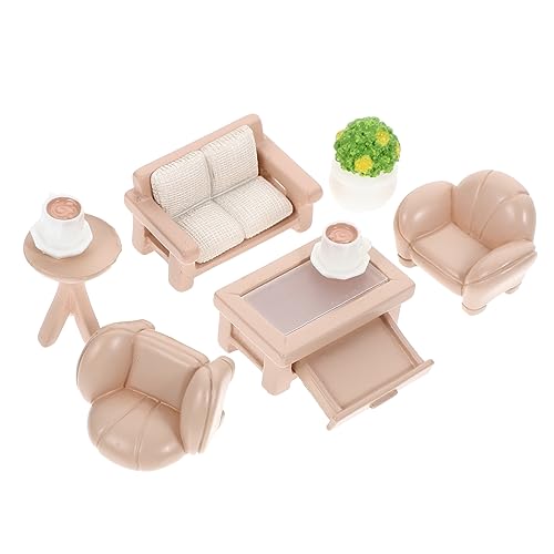 Gogogmee 1 Set Mini Einzelsofa Miniatur Sofa Für Puppenhaus Puppenhaus Sofa Puppenhaus Möbel Set Mini Kaffeetassen Puppenhaus Miniatur Möbel Mini Sofa Modell Mini Topf Harz von Gogogmee