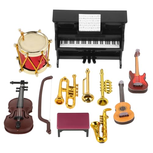 Gogogmee 1 Set Miniatur Musikinstrumente Für Puppenhaus Realistische Dekoration Für Mini Szenen Verschiedene Instrumente Wie Klavier Und Violine Robuste Und üße Spielzeugmodelle von Gogogmee