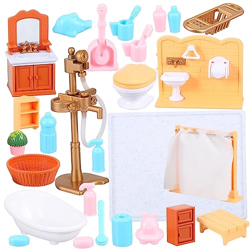 Gogogmee 1 Set Miniatur Puppenmöbel Im Modernen Stil Für Puppenhäuser Badezimmer Requisiten Mini Dekoration Inklusive Miniatur Waschbecken Badewanne Und Zubehör von Gogogmee