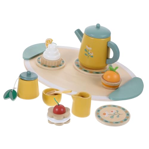 Gogogmee 1 Set Teeservice Aus Holz Für Kinder Interaktives Teegeschirr Spielset Für Rollenspiele Spielzeug Für Mädchen Kreative Teeparty Und Küchenaktivitäten von Gogogmee