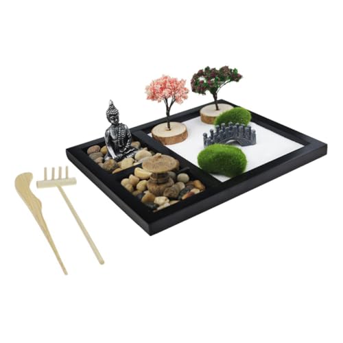 Gogogmee 1 Set Zen Garden Kit Desktop DIY Garten Sand Rock Ornament Für Meditation von Gogogmee