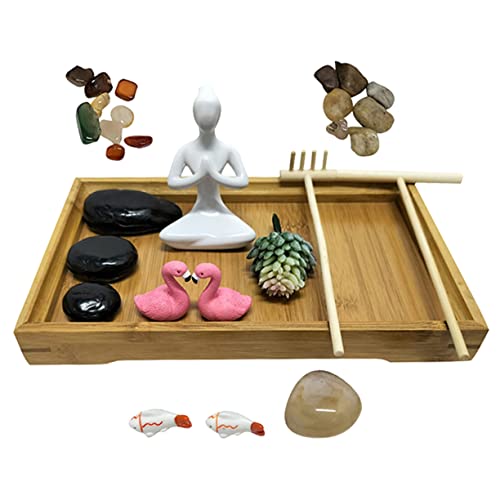 Gogogmee 1 Set Zen Garten Set Dekorativer Sandkasten Tischdekoration Heimdekoration Meditationsdekoration Tischdekoration Mikro Landschaftsdekoration Tischdekoration Sandkasten von Gogogmee