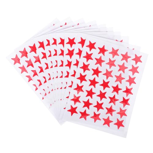 Gogogmee 10 Blatt Selbstklebende Fünf Punkte Sternaufkleber Belohnungssticker Rot Für Kindergarten und Schule Sicher und Einfach Anwendbar Gogogmee 10 Blatt Selbstklebende Fünf Punkte Sternaufkleber Belohnungssticker Rot Für Kindergarten und Schule Sicher und Einfach Anwendbar von Gogogmee